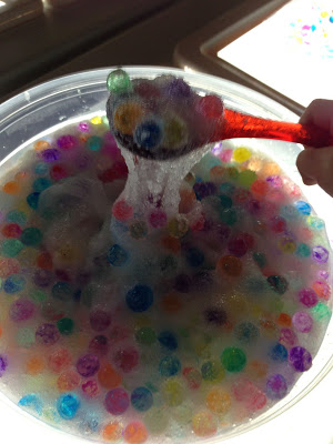 slime on the light table